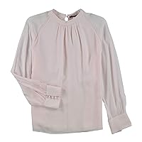 Womens Solid Silk Pullover Blouse