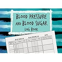Blood Pressure and Blood Sugar Log Book: 2 in 1 Glucose Diary and BP Tracker to Monitor Your Health | For Easy Documentation of Pulse (Heart Rate) | Horizontal A5 with Lots of Space for Daily Notes