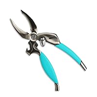 Toadfish Crab Leg Cracker Tool - Seafood Shell Cracking Tool - Stainless Steel Serrated Cutter - Ergonomic Non-Slip Grip - Built-In Bottle Opener Outfitters