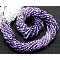 Full 13 Inch X 5 Strand Fine Quality Shaded Amethyst 3.50 mm Approx Faceted Rondelle Beads.