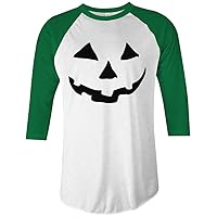 Threadrock Halloween Pumpkin Face Unisex Raglan T-Shirt