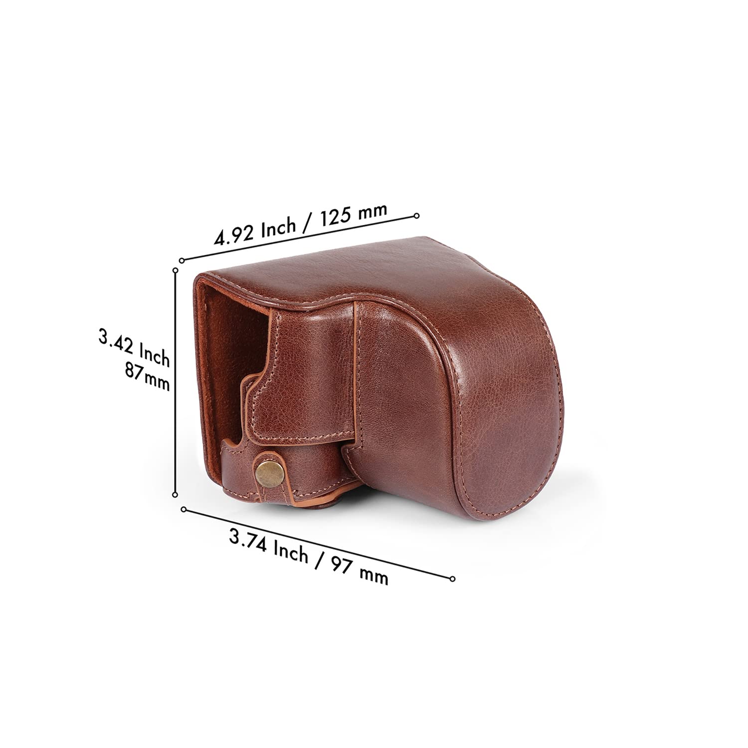 MegaGear MG1606 Ever Ready Genuine Leather Camera Case Compatible with Leica D-Lux 7 - Brown, One Size