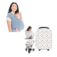 KeaBabies Baby Wrap Carrier and Car Seat Covers for Babies - All in 1 Original Breathable Baby Sling, Nursing Cover, Lightweight, Hands Free Baby Carrier Sling, Baby Car Seat Cover