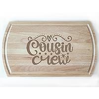 Cousin Crew White Beech Cutting Board, Family Reunion Theme, Perfect for Family Gatherings or as a Gift for Cousins