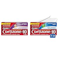 Cortizone 10 Maximum Strength Intensive Moisture Anti-Itch Cream, 1% Hydrocortisone, 2 oz. & Maximum Strength Anti-Itch Cream with Soothing Aloe, 1% Hydrocortisone Creme, 2 oz.