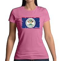Belize Grunge Style Flag - Womens Crewneck T-Shirt