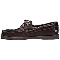 Sebago Portland Waxed Boat Shoes - Handsewn Waxed Leather Moccasins with Leather Sock Lining and Non-Marking, Slip-Resistant Rubber Outsoles
