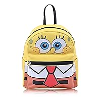 SpongeBob SquarePants Nickelodeon Leather Backpack - Girls, Boys, Teens, Adults - Officially Licensed Spongebob 10 Inch Allover Faux Leather Mini Backpack