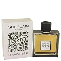 Guerlain L'Homme Ideal Eau de Toilette Spray for Men, Woody Aromatic, 5 Fl Oz