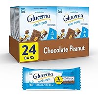Glucerna Mini Treats Diabetic Snack Replacement, Chocolate Caramel & Chocolate Peanut 6-Bar Packs, 80 Calories, 24 Count