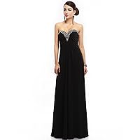 Black Sweetheart Prom Dress With Beaded Neckline And Empire Waist