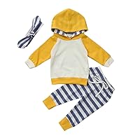 Girl Clothes Hoodie Tops Pants Headband Winter Fall Outfits Set