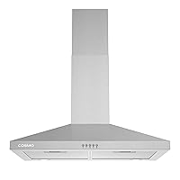 COSMO COS-63024P 30 in. Wall Mount Range Hood with Efficient Airflow, Ducted, 3-Speed Fan, Aluminum Filters, LED Lights, Chimney Style Over Stove Vent in Stainless Steel, Exhaust