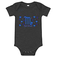 Baby Onesie with Hearts Scorpio Dark Grey Heather