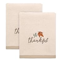 Avanti Linens - Hand Towels, Soft & Absorbent Cotton, Fall Home Decor, Set of 2 (Grateful Patch Collection)