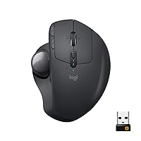 MX Ergo Wireless Trackball Mouse, Ergonomic Design, Move Content Between 2 Windows and Apple Mac Computers (Bluetooth or USB), Rechargeable - With Free Adobe Creative Cloud Subscription