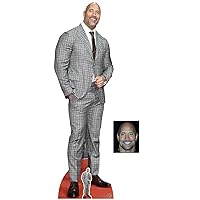 Fan Pack - Dwayne Johnson Checked Suit Lifesize and Mini Cardboard Cutout/Standup - Includes 8x10 Star Photo Y