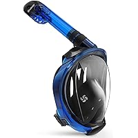 G2 Full Face Snorkel Mask with Latest Dry Top System,Foldable 180 Degree Panoramic View Snorkeling Mask with Camera Mount,Safe Breathing,Anti-Leak&Anti-Fog