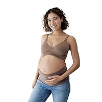 Ingrid & Isabel Pregnancy Support Belt, No-Show Maternity Belly & Back Support Band, Taupe, S/M