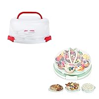 Ohuhu Cake Containers with Lids, BPA-Free Cake Carrier Cake Holder Cupcake Carrier Portable Round Cake Keeper Cheesecake Container, Pie Cake Carrier BPA-Free