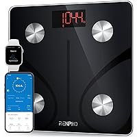 RENPHO Scale for Body Weight 500lbs, Extra-High Capacity Smart Bathroom Scale with Ultra Wide Platform 12 x 12 inches, Body Fat Scale with Large LED Display, Health Monitor Sync App, Elis 1L