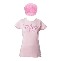 Awareness Breast Cancer Kit - Winged Ribbon T-Shirt + Newsboy - 2X Pink