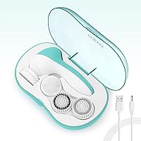 Rechargeable Facial Cleansing Spin Brush Set with 4 Exfoliating Brush Heads - Complete Face Spa System by CLSEVXY - Waterproof Face Scrubber for Gentle Exfoliation and Deep Scrubbing