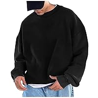 Crewneck Sweatshirt Men Flannel Plain Vintage Long Sleeve Sweatshirt Fall Oversized Cotton Sports Pullovers