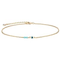 MEVECCO Dainty Evil Eye Protection Necklace,14K Gold Plated Cute Delicate Handmade Tiny Bead Necklace for Women