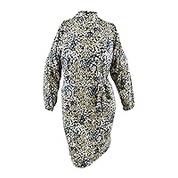 Michael Michael Kors Women's Plus Size Floral Cold-Shoulder Dress (0X, Chambray)