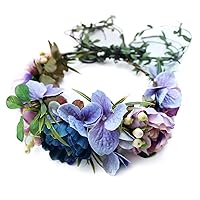 Hawaiian Flower Crown Boho Flower Headband Maternity/Bridal Flower Crown Wedding Floral Hair Wreath