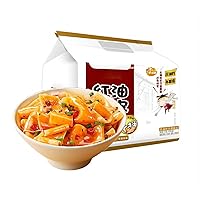 Sichuan Specialty Super Spicy Noodles, Sour Spicy Wide Instant Noodles, Non-Fried Red Oil Noodles Served with Sour Spicy Sauce (Pack of 4) (14.8)