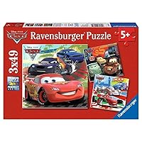 Ravensburger Disney Cars: Worldwide Racing Fun 3 x 49-Piece Jigsaw Puzzle for Kids – Every Piece is Unique, Pieces Fit Together Perfectly