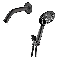 BRIGHT SHOWERS 9 Spray Settings Handheld Shower Head Set with 6 Inch Brass Shower Arm, Oil-Rubbed Bronze