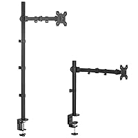VIVO Single Regular and Extra Tall 13 to 27 inch LCD Monitor Desk Mount Kit for Dual Screen Vertical Display, Heavy Duty Fully Adjustable, Fits 2 Screens, Bundle