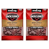 Jack Link's Beef Jerky, Original, 5.85 oz. Sharing Size Bag - Flavorful Meat Snack with 11g of Protein, 80 Calories, Made with 100% Beef - 96% Fat Free, No Added MSG** or Nitrates/Nitrites (Pack of 2)