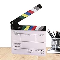 Action Cut Board | Acrylic Movie Film Directors Clapper Board | TV Film Movie Director Cut Action Scene Clapper Board with a Blackboard Eraser for Movies, Feature Films