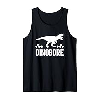 Dinosore Funny Dinosaur Workout Barbell Gym Tank Top