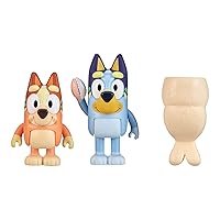 Bluey Figure 2-Packs, Beach Mermaid Tails 2.5 Inch and Bingo Character Figures with Sand Mermaid Tail Accessory