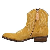 Dingo Womens Daisy Mae Embroidery Zippered Casual Boots Ankle Low Heel 1-2
