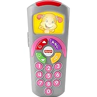 Fisher-Price Laugh & Learn Baby Learning Toy Sis’ Remote Pretend TV Control with Music and Lights for Ages 6+ Months