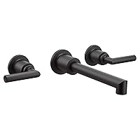 TS43003BL Arris Two-Handle Wall Mount Bathroom Faucet Trim, Valve Required, Matte Black
