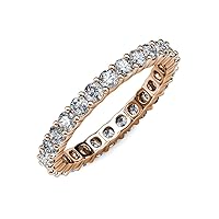 Round Lab Grown Diamond Women Common Prong Eternity Ring Stackable 2.70 ctw-3.15 ctw 14K Gold