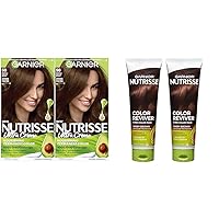 Garnier Hair Color Nutrisse Nourishing Crème & Hair Color Nutrisse Color Reviver 5 MIN Color Mask, Warm Brown for Color Treated Hair to Nourish & Adds Richness (For Mahogany and Chestnut Browns)