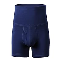 Men's Tummy Control Shorts High Waist Slimming Underwear Basic Soft Boxer Briefs