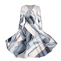 Women's Valentines Dress Casual and Fashionable Gradient Printed Long Sleeved V-Neck Sexy Dress, S-5XL