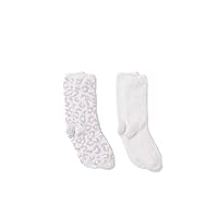 Barefoot Dreams CozyChic Women’s Barefoot in the Wild 2 Pair Sock Set-Crew Socks Plush Socks, Loungewear