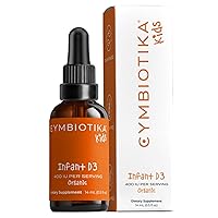 CYMBIOTIKA Kids Infant Vitamin D3 Drops, Liquid Supplement for Infants with Organic Coconut MCT Oil, for Immune Support, Brain Health, Strong Teeth & Bones, 0-12 Months, 28 Servings, 0.5 oz Bottle