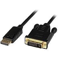 StarTech.com 3ft (1m) DisplayPort to DVI Cable - 1080p Video - Active DisplayPort to DVI Adapter Cable - DisplayPort to DVI-D Cable Converter Single Link - DP 1.2 to DVI Monitor Cable (DP2DVIMM3BS)