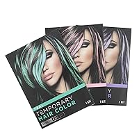 Treasure Gurus Unisex DIY Hair Dye Comb Kit 3 Temporary Color Highlights Cream Pink Purple Green